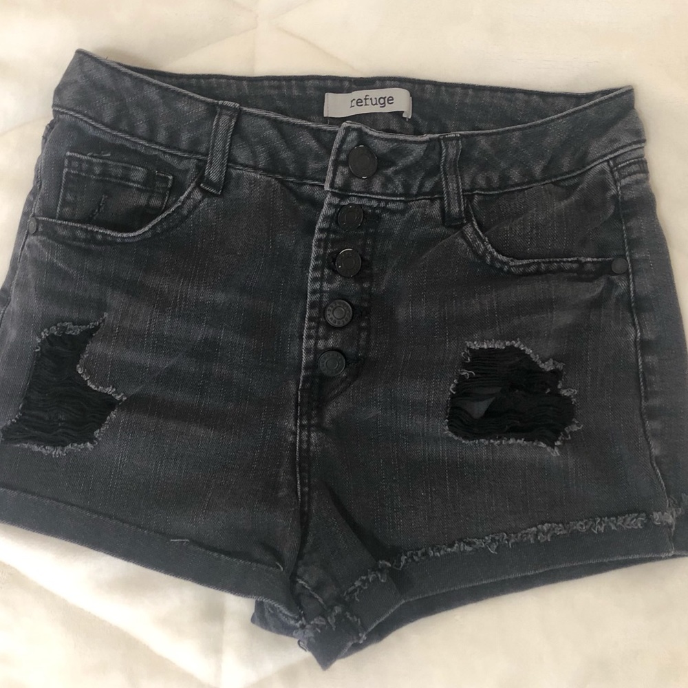 Black Ripped Shorts